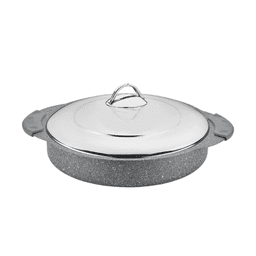 OMS Granite Round Oven Tray With S/S Lid 32cm Grey image 0