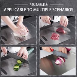 Mr Chef 2-Pack Stainless Steel Cutting Board for Kitchen, Double-Sided Food-Grade 304 Chopping Board, Large for Meat, Small for Vegetables & Fruit, BPA-Free, Dishwasher Safe, Durable image 2