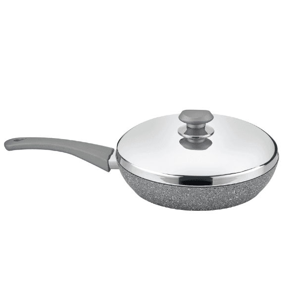  OMS Granite Frying Pan 28 CM With S/S Lid Grُey