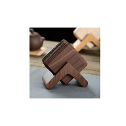" TSW Acacia Natural Wooden Coaster - set of 4  Size 10x10cm  image 0