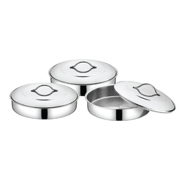 OMS Gastro S.S Oven Tray Set of 3 Pcs With Lid  image 0