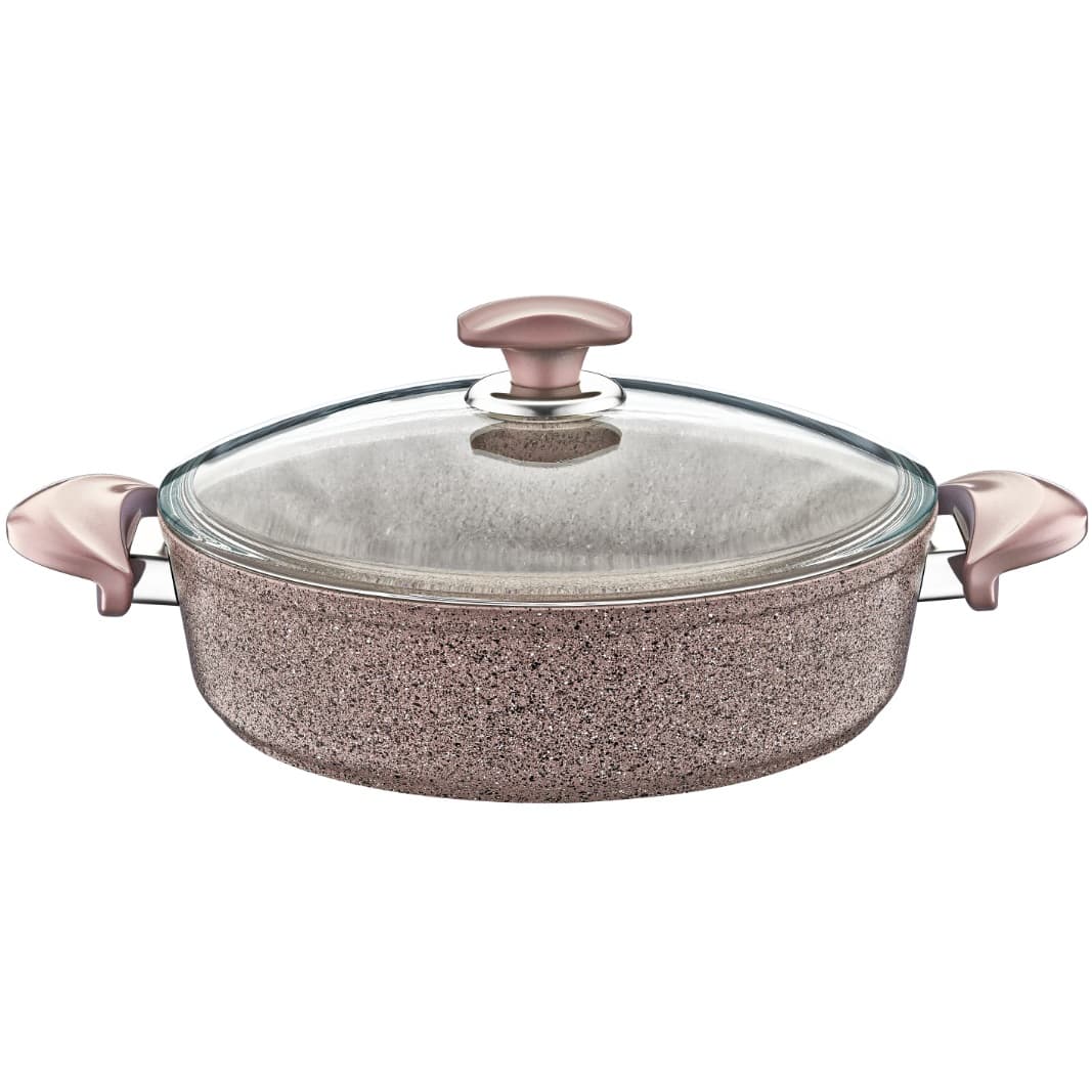 OMS Granite Low Casserole 28x8cm Brown