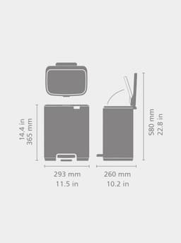 Brabantia Bo Pedal Bin 12L - Matt Black  image 1