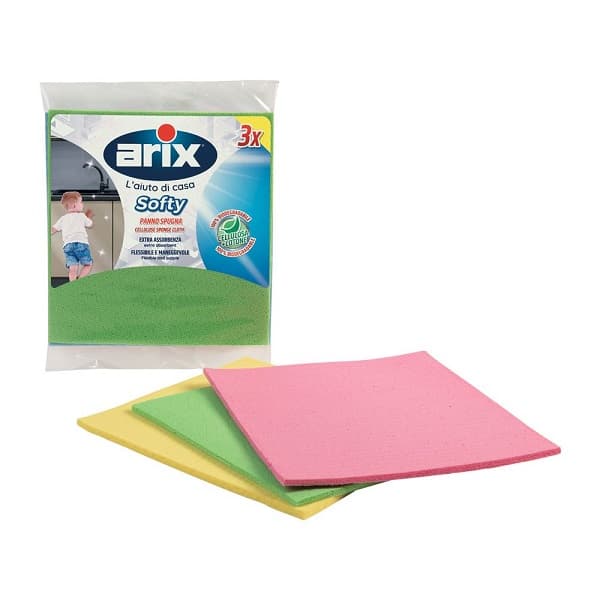ARIX New Softy Natural Cellulose Sponge Cloth 3 Pcs