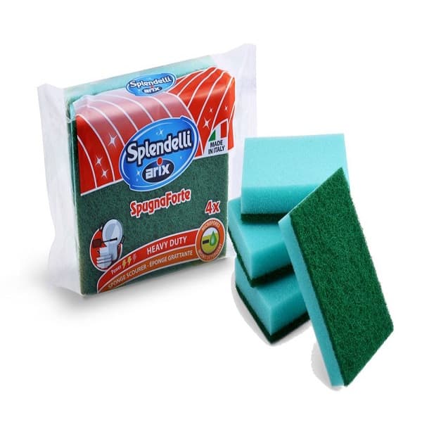 ARIX SPLENDELLI Sponge Heavy Duty Sponge Scourer 4 Pcs