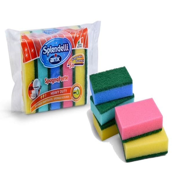 ARIX SPLENDELLI Synthetic Colored Sponge Scourer 5 Pcs