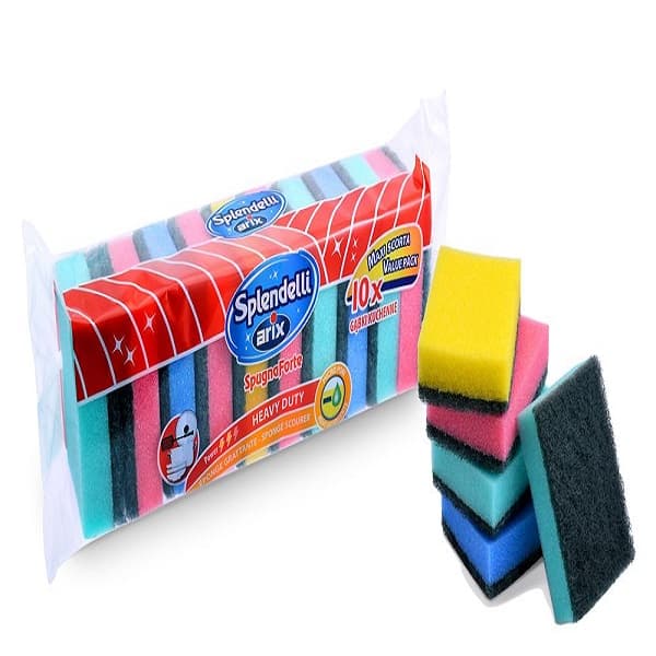 ARIX SPLENDELLI Synthetic Colored Sponge Scourer 10 Pcs
