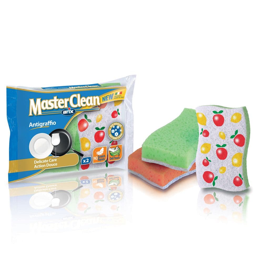ARIX Masterclean Non-scratch Soft Sponge Scourer with Decorated Fiber