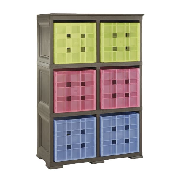 Tontarelli 6 Modular Cubed Storage Unit (Assorted Colors)