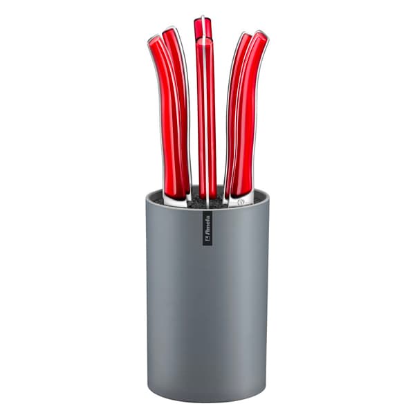 Amefa 6 Pcs Red Steak Knives in Block