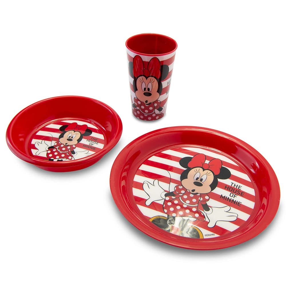 Disney Minnie Mouse Printed Plastic Breakfast Set of 3