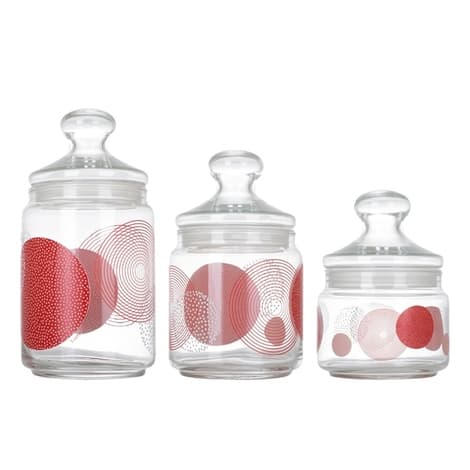 Luminarc Constellation Red Pot Club Set of 3 (0.5, 0.75, 1 L)