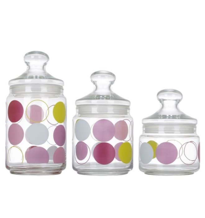 Luminarc Zoom White Pot Club Jars Set of 3 (0.5, 0.75, 1 L)