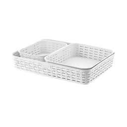 Plast ART Rattan Basket Set 3 - 36x26x6cm (Assorted Colors) image 0