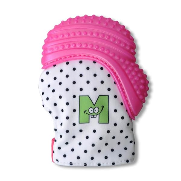 Munch Mitt Polka dots Teething Mitt Pink