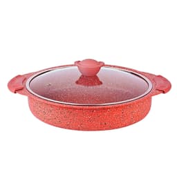 OMS Granite Round Oven Tray with Lid 32cm Red image 0