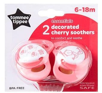 Tommee Tippee Essentials Cherry Soother 6-18m 2pcs