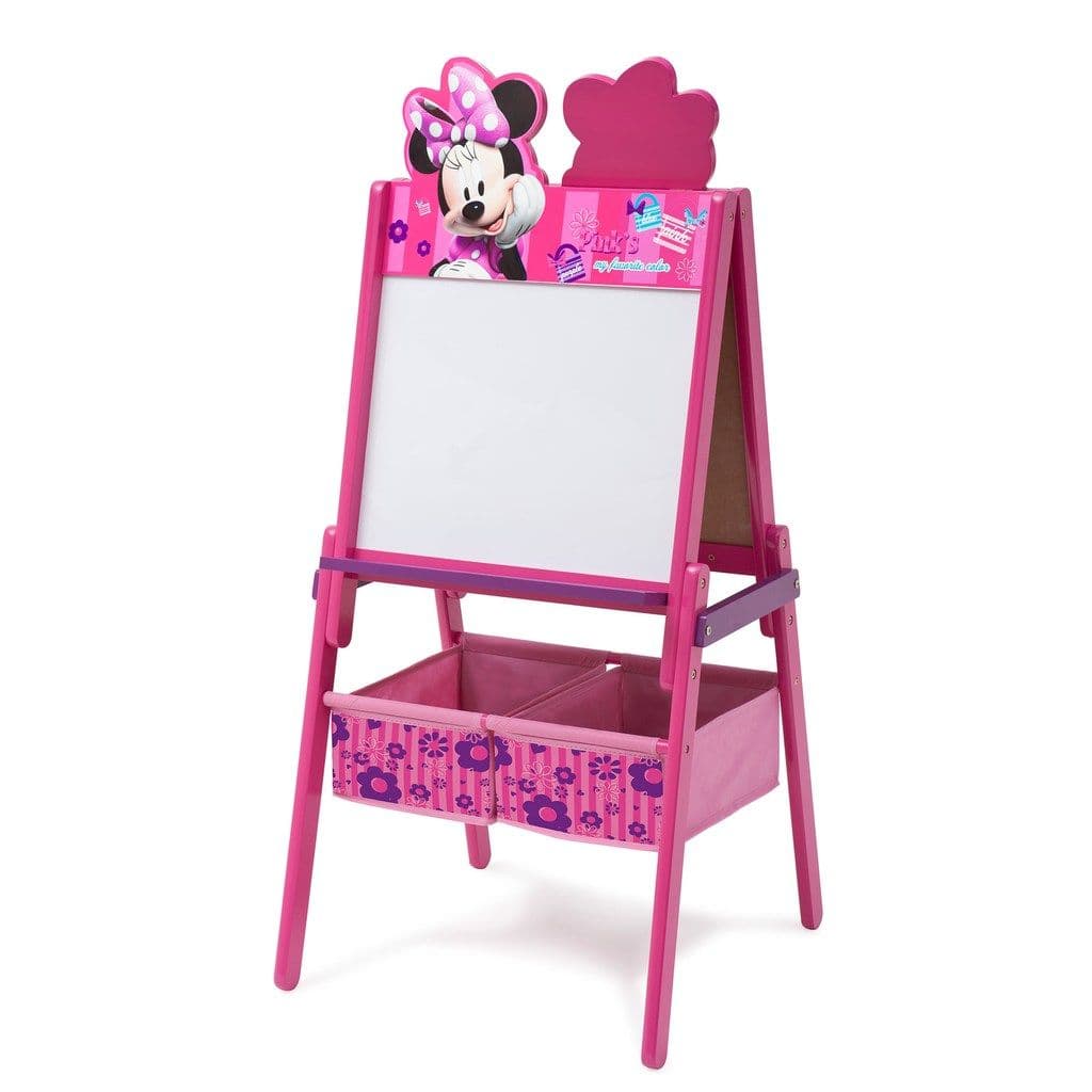 Disney Delta Children Minnie Mouse Wooden Easel With Storage Pink