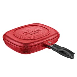 OMS Rectangular Double Sided Grill 32x26x7.5cm Red image 0