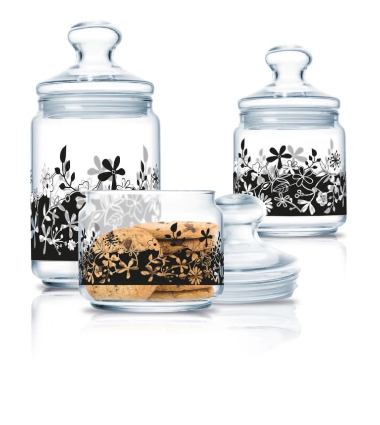 Luminarc Eden Black Jars Set of 3 (1L-.75L-.5L)