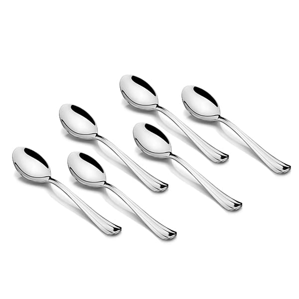 FNS Glaze Hammered Dinner Spoon Silver Set of 6