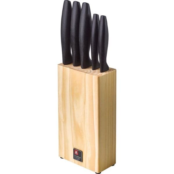 Amefa Urban 5pcs Knife Set Wooden Block