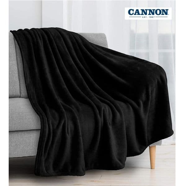 Cannon Plain Cashmere Touch Microfiber Blanket 160×220cm Black