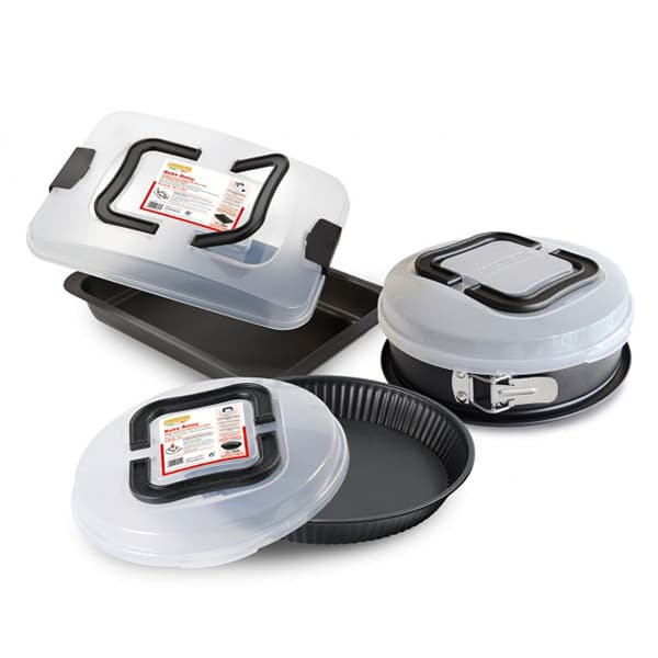 Bundle of Guardini Bake Away Oven Dishes with Carrying Lid Set of 6
