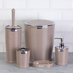 Okyanus Elegance Bathroom Set of 5 pcs Brown/Chrome image 0
