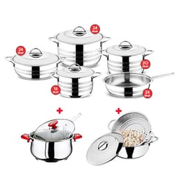 Bundle Of OMS Stainless Steel Cookware Set OF 9 + Steamer image 0