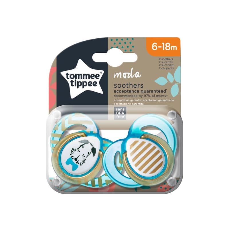 Tommee tippee moda soother 2 pcs 6-18 m boy