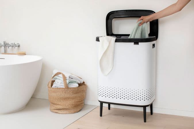 Brabantia Bo Laundry Bin, 2 x 45 Litre White
