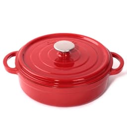OMS Cast Iron Low Casserole With Enamel Coating Red 24 cm image 0
