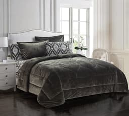 Cannon (T) Plain Flannel W/Prtd Sheet Comf 4pc beige image 0