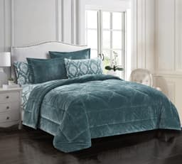 Cannon (t) Plain Flannel W/Prtd Sheet Comf 4Pc Green image 0