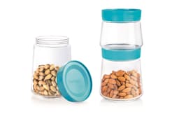 Luminarc Swing Jar Set of 3Pcs with Blue Lid image 0