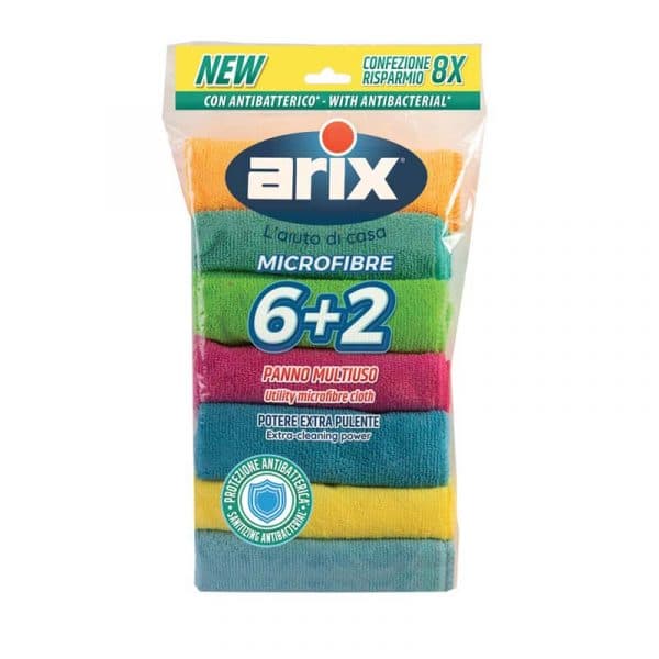 Arix Anti-Bacterial Microfiber Cloth 8 Pcs