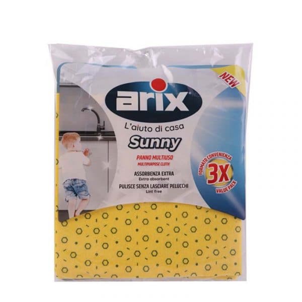 Arix Sunny Multipurpose Cloth 3pcs with Antibacterial Treatment
