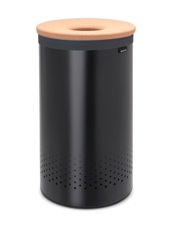 Brabantia Laundry Bin Cork Lid 60 Ltr - Matt Black