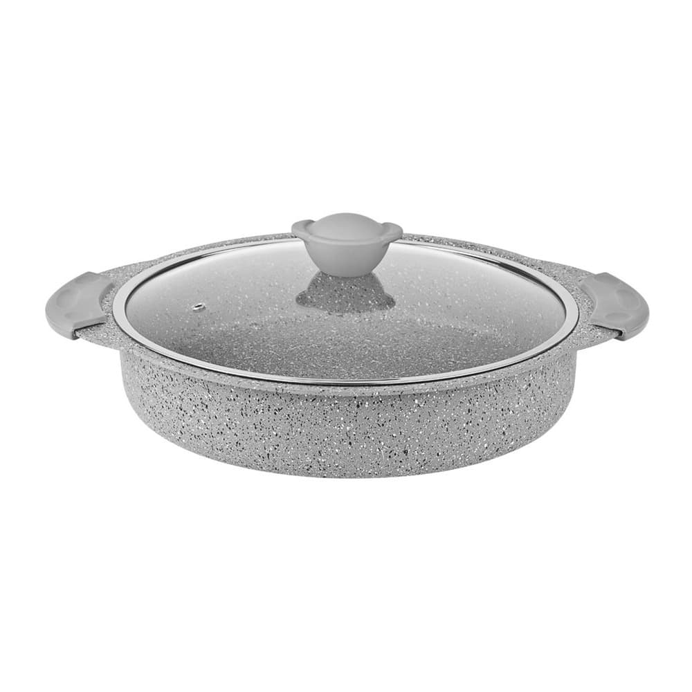 Oms Granite Gound Oven Tray With Lid 28cm Grey