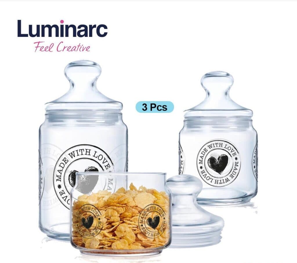Luminarc Made With Love 3 Pcs Pot Jar Set