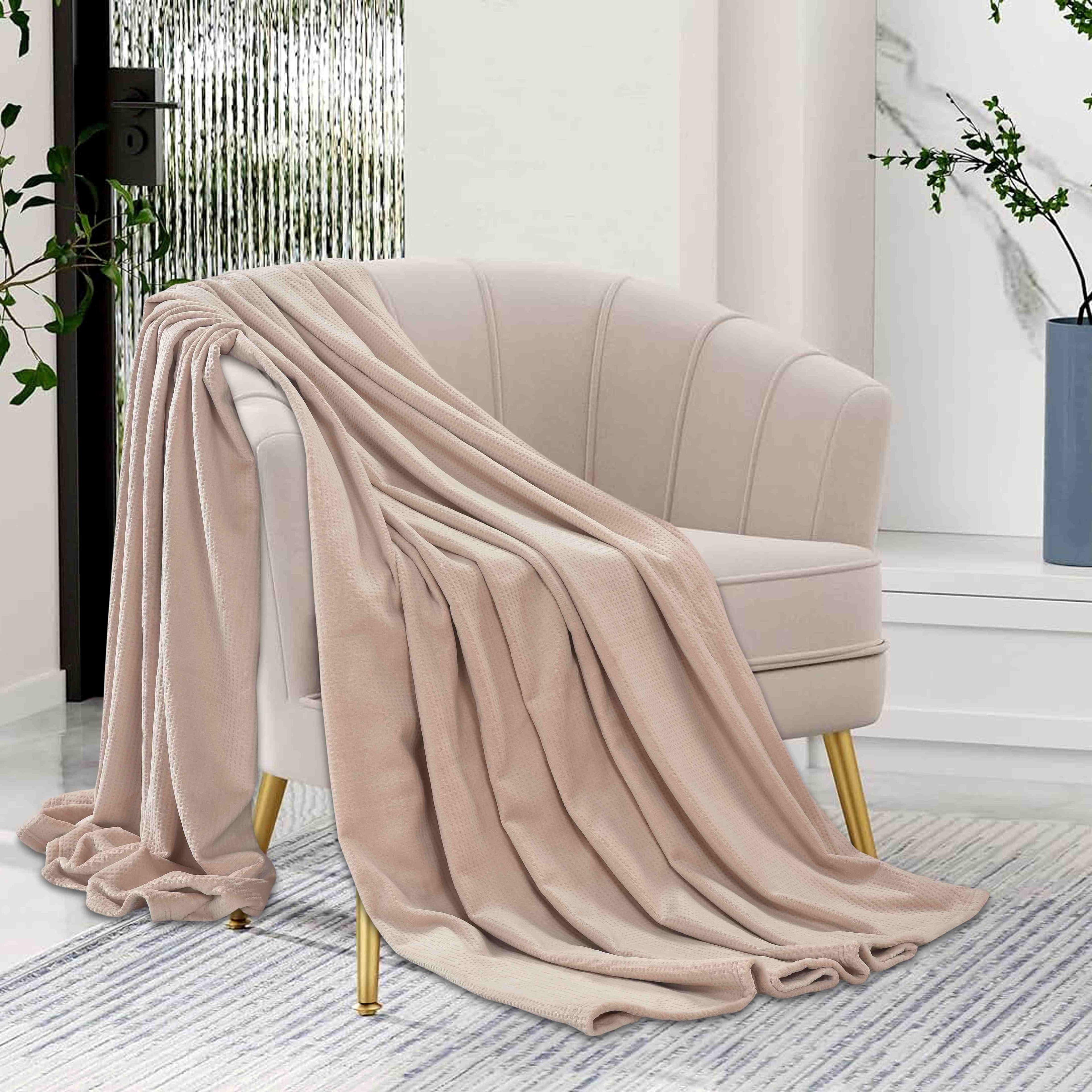 CANNON WAFFLE FLANNEL BLANKET BEG 240x220CM