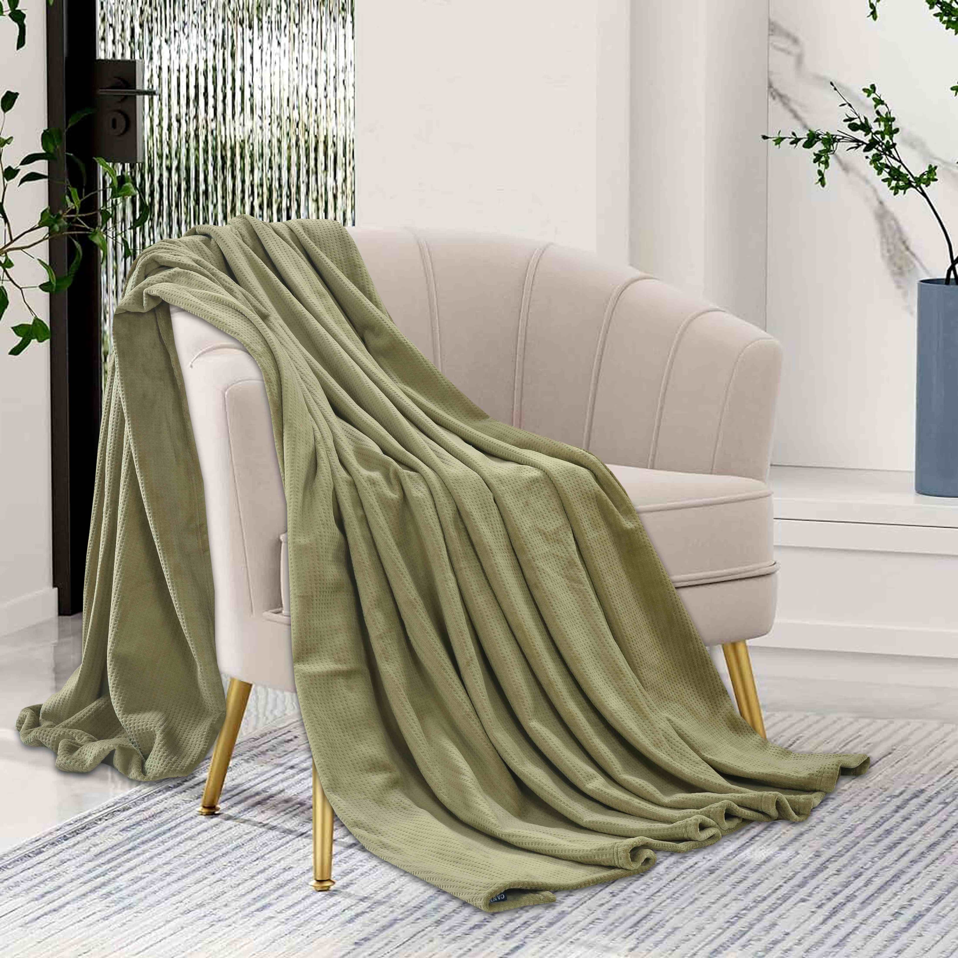 CANNON WAFFLE FLANNEL BLANKET OLV 160x220CM