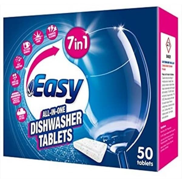 Easy 7 in 1 Dishwasher Tablets 50 Pcs