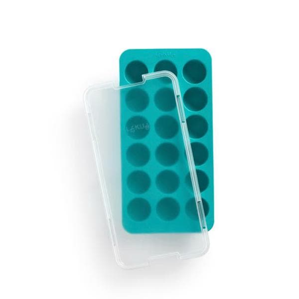 Lekue Round Ice Cube Tray with Lid  Turquoise