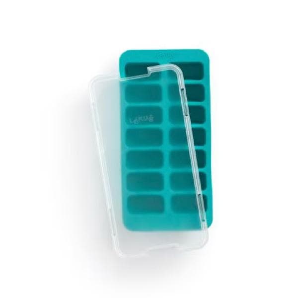 Lekue Rectangular Ice Cube Tray with Lid Turquoise