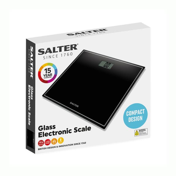 Salter Compact Glass Electronic Scale Black